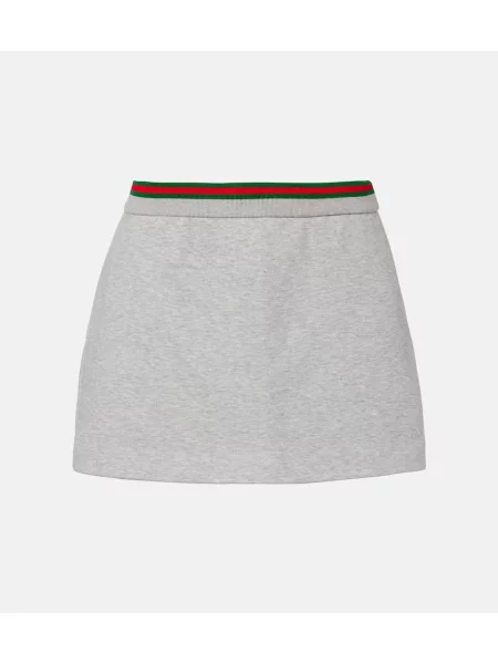Spódnica Gucci w paski z dżerseju szara
