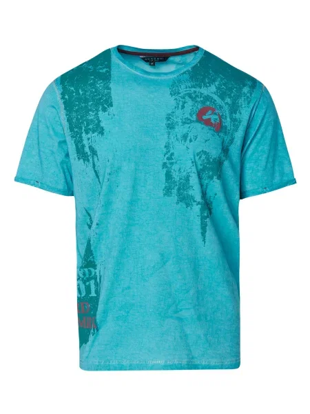 KOROSHI Tricou turcoaz / amestecat gri