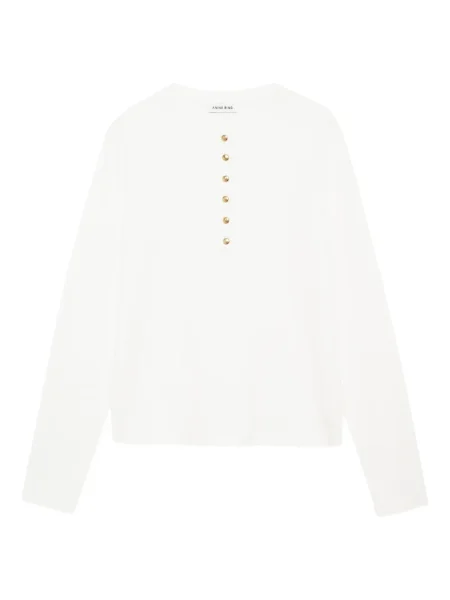 Top Anine Bing cu nervuri alb