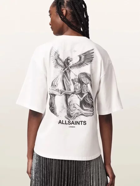 AllSaints tricou oversized pentru femei din SERAPH AMELIE SS alb