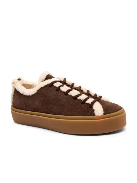 INUIKII Căptușite sneakers | shearling | piele întoarsă maro