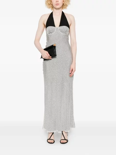 Rochie Sir cu buline de costum alb