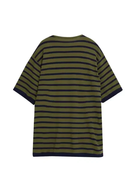 Tricou Desigual cu dungi asimetric verde