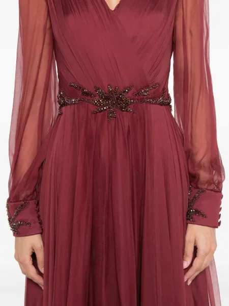Rochie M.marquise plisată de costum roșu