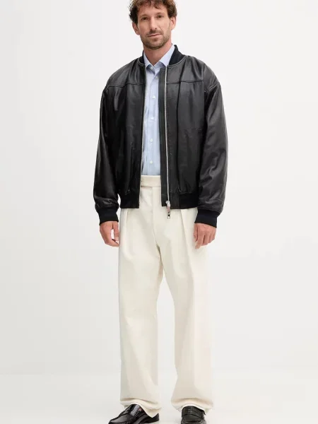 MAX&Co. kurtka bomber skórzana przejściowa czarny