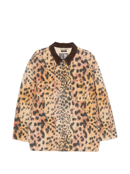 Geacă R13 de catifea cord cu imagine cu model leopard