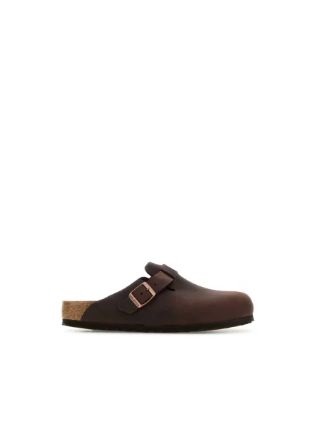 Klapki Birkenstock skórzane brązowe