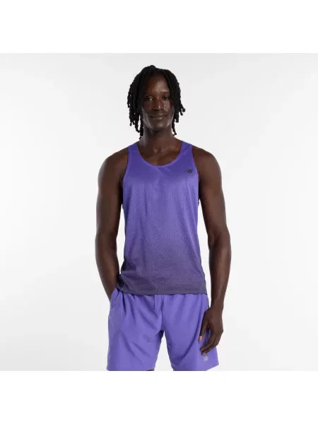 Koszulka do biegania New Balance Viz-Tech Singlet electric purple fioletowa