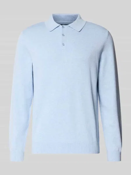 Sweter z dzianiny o kroju regular fit z mieszanki bawełny z dodatkiem kaszmiru Mcneal błękitny