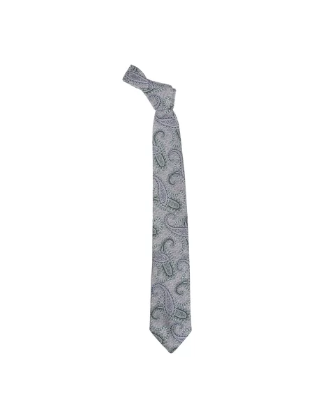 Krawat Etro z nadrukiem z wzorem paisley szary