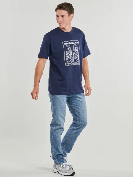Tricou New Balance din jerseu albastru