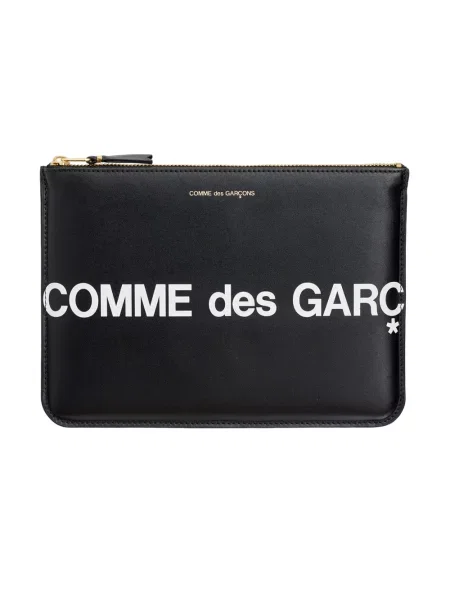 Torebka Comme Des Garcons skórzana z logo czarna