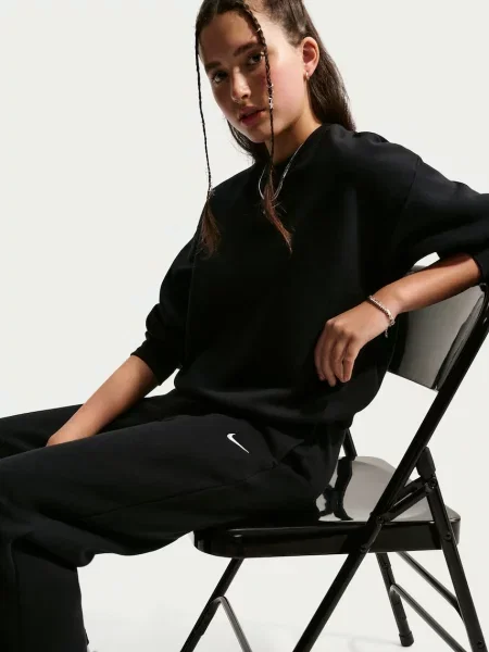 Gyerek fleece melegítő felső Nike fekete