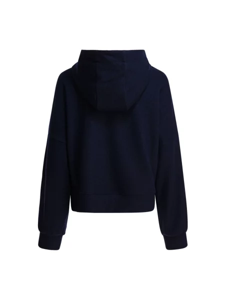 Lniana bluza z kapturem Circolo 1901 z kapturem niebieska