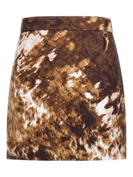Fusta mini Roberto Cavalli cu imagine maro