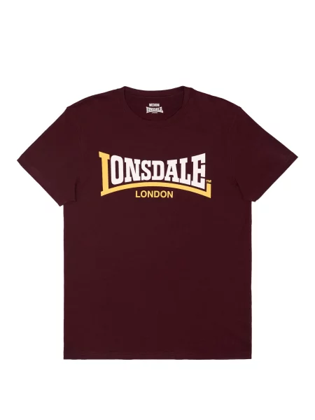 LONSDALE Tricou galben / roşu închis alb