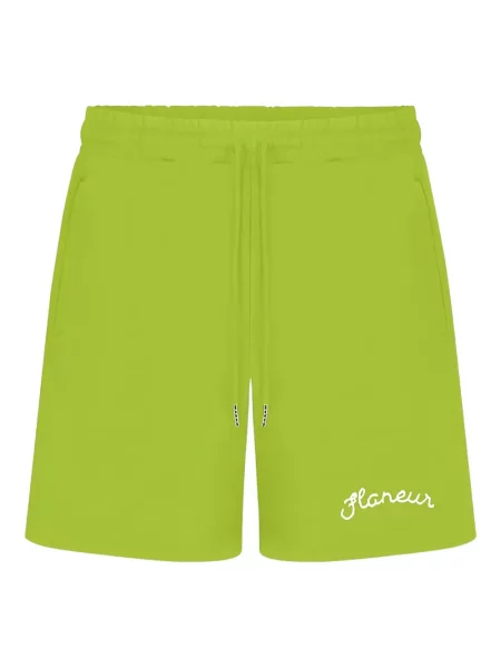 Pantaloni scurți Flâneur cu autograf verde