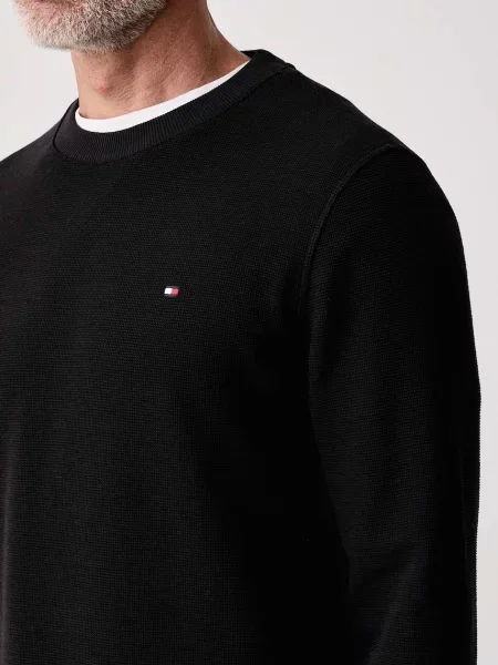Тениска с дълъг ръкав Tommy Hilfiger с дълъг ръкав черно