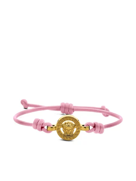 Кожена гривна Versace розово