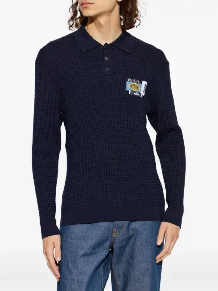Pulover Moschino cu autograf albastru