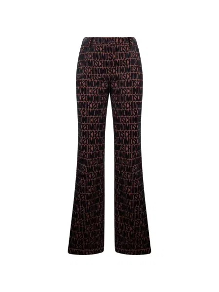 Pantaloni Moschino cu imagine evazate maro