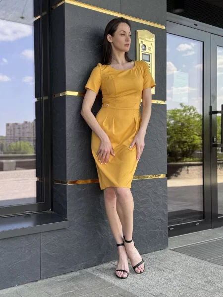 Сукня міні CAT ORANGE бавовна/віскоза жовтий