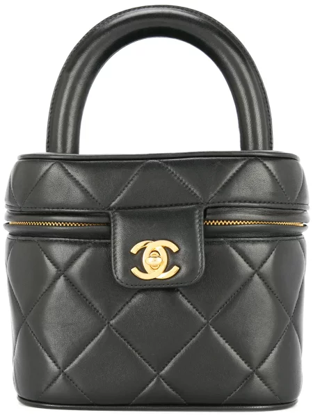 Prošívaná kosmetická taška Chanel Pre-owned černá