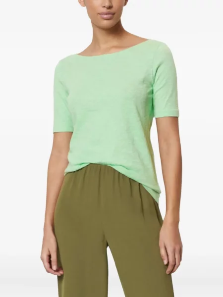 Scurt tricou polo Marc O'polo cu decolteu barcă verde