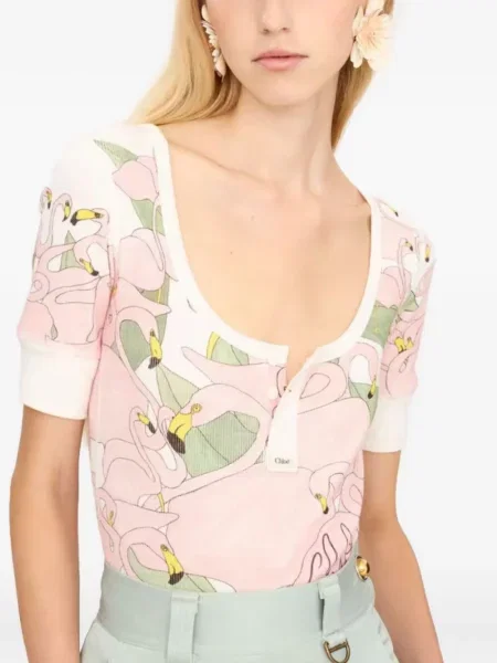 Tricou Chloé cu imagine alb