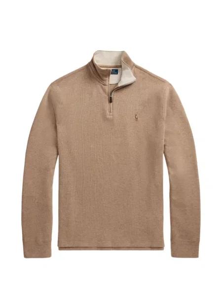 Tricou polo Polo Ralph Lauren cu glugă cu blană cu broderie roșu