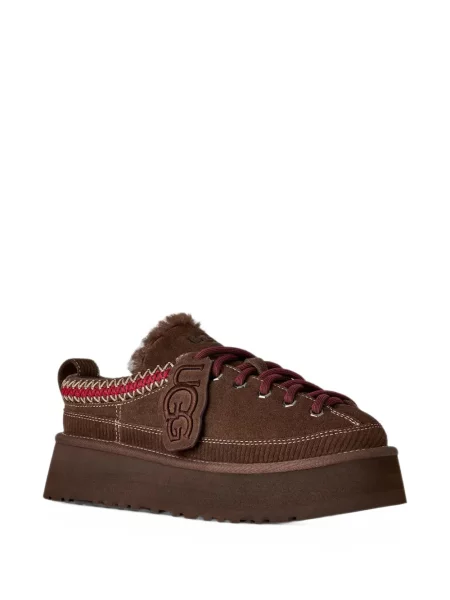 Botine Ugg cu șireturi din dantelă maro