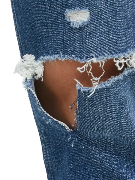 Дънки skinny fit Abercrombie & Fitch с разкъсвания синьо