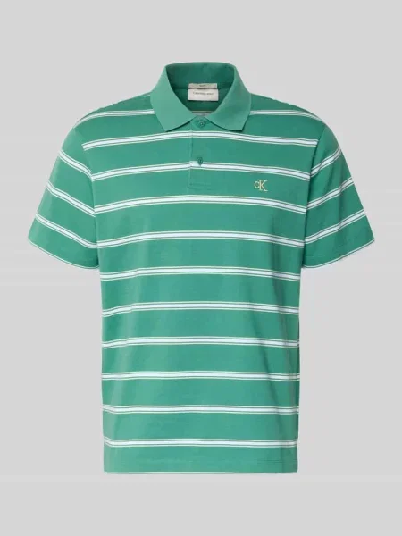 Koszulka polo o kroju regular fit z wyhaftowanym logo Calvin Klein Jeans zielone
