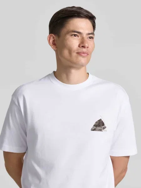 T-shirt o kroju regular fit z czystej bawełny model TE_FRAME' Boss Orange biała