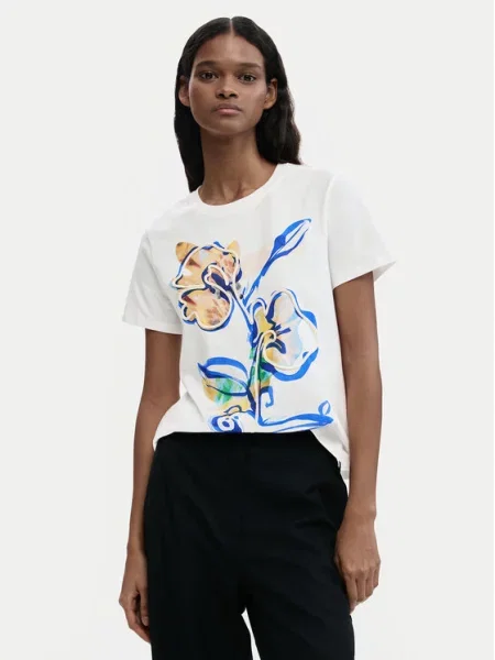 Тениска Desigual Ts Zurich T-Shirt White M бяло