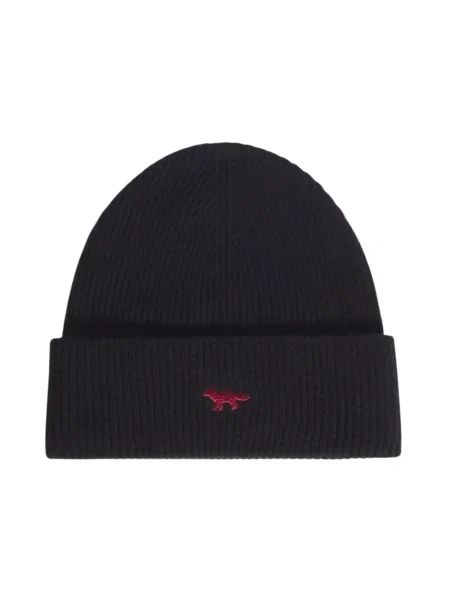 Czapka Maison Kitsune wełniana czarna