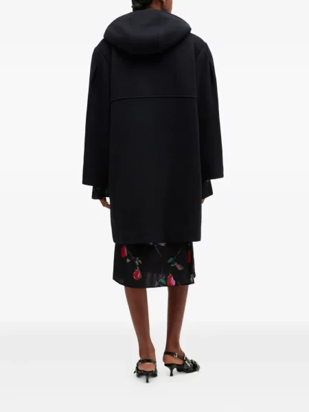 Palton Ganni cu glugă albastru