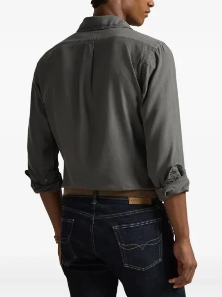 Dlouhá pruhovaná s límcem kšiltovka Polo Ralph Lauren modrá