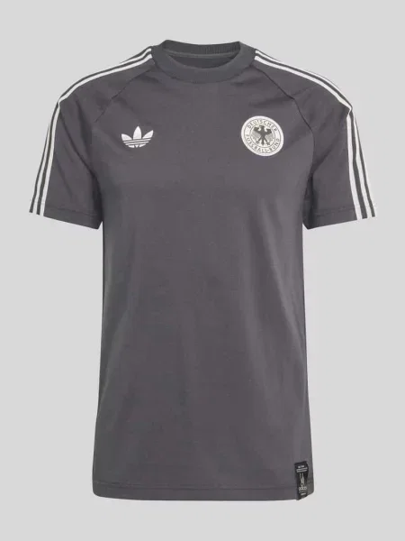 T-shirt o kroju regular fit z mieszanki bawełny z aplikacją dfb Adidas Originals czarna