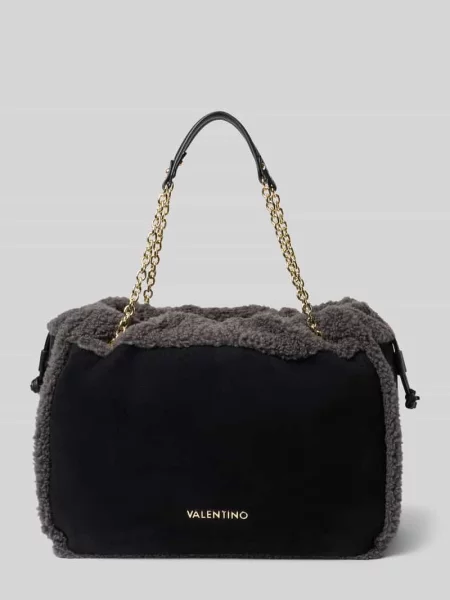 Torba na ramię z detalem paska do ściągania model MAX' Valentino Bags czarna