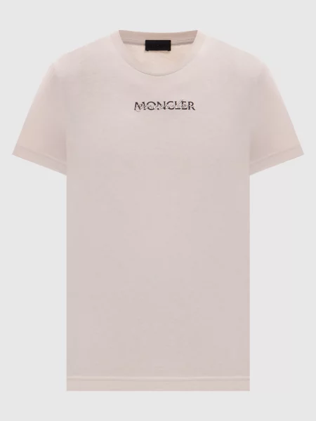 Футболка Moncler с лого серая