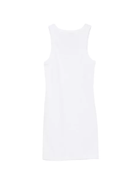 Rochie din denim Moschino Jeans cu imagine alb