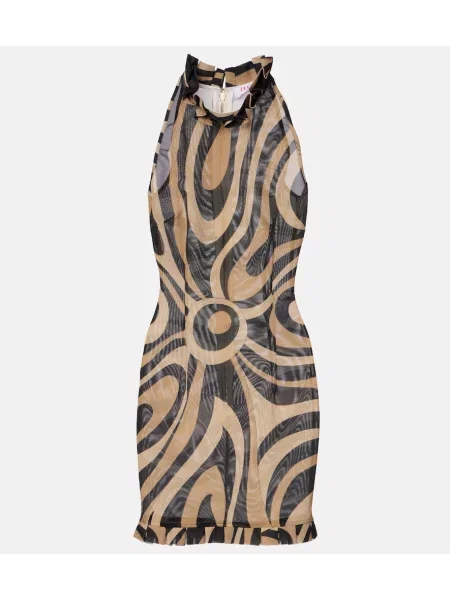 Rochie Pucci cu volane bej