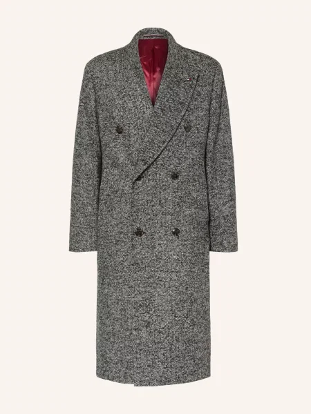 Tommy Hilfiger Caban Kabát černá bílá