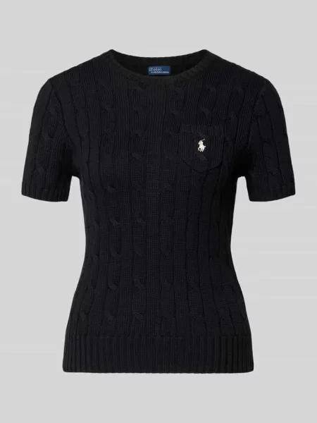 Sweter z dzianiny o kroju regular fit z czystej bawełny Polo Ralph Lauren czarny