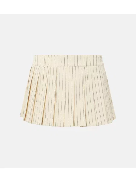 Fusta plisata The Frankie Shop cu dungi plisată din țesătură twill