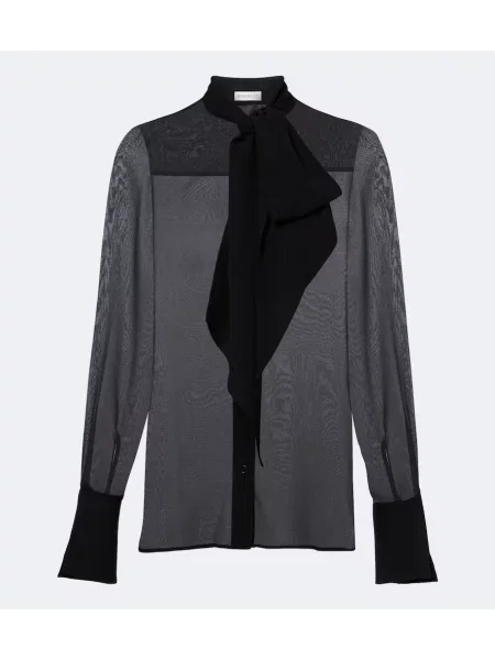 Bluză Nina Ricci de mătase negru