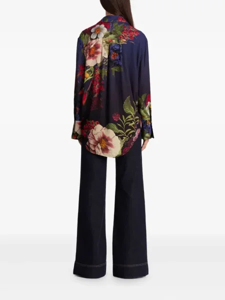 Cămașă Alice + Olivia cu model floral albastru