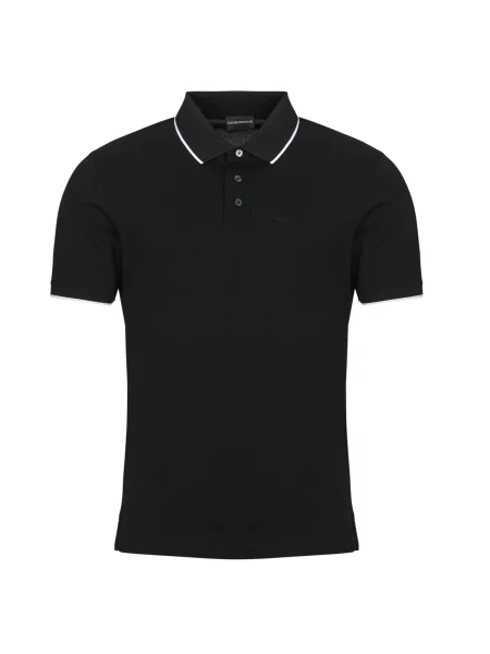 Polo majica Emporio Armani s kratkimi rokavi črna