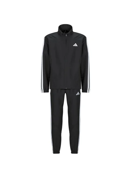 Pruhovaná tepláková súprava Adidas čierna